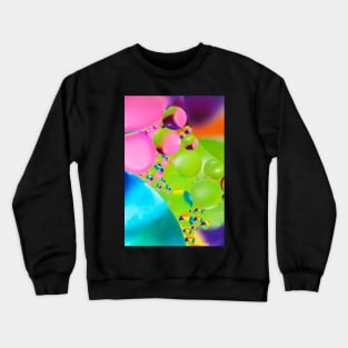 Colorful close up of oil drops in water Crewneck Sweatshirt